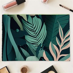 Green Nature Bohemian Painting Leaves Foliage Cosmetic Bag (XXL) from ArtsNow.com Front
