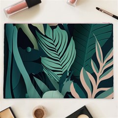 Green Nature Bohemian Painting Leaves Foliage Cosmetic Bag (XXL) from ArtsNow.com Back