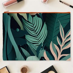 Green Nature Bohemian Painting Leaves Foliage Cosmetic Bag (XXXL) from ArtsNow.com Front