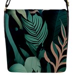 Green Nature Bohemian Painting Leaves Foliage Flap Closure Messenger Bag (S)