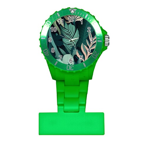Green Nature Bohemian Painting Leaves Foliage Plastic Nurses Watch from ArtsNow.com Front