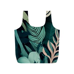 Green Nature Bohemian Painting Leaves Foliage Full Print Recycle Bag (S) from ArtsNow.com Front