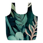 Green Nature Bohemian Painting Leaves Foliage Full Print Recycle Bag (L)