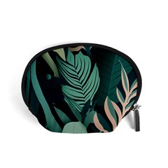 Green Nature Bohemian Painting Leaves Foliage Accessory Pouch (Small) from ArtsNow.com Front