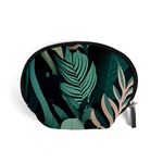 Green Nature Bohemian Painting Leaves Foliage Accessory Pouch (Small)