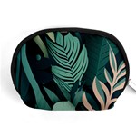 Green Nature Bohemian Painting Leaves Foliage Accessory Pouch (Medium)