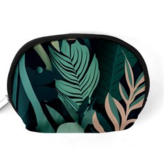Green Nature Bohemian Painting Leaves Foliage Accessory Pouch (Medium) from ArtsNow.com Back