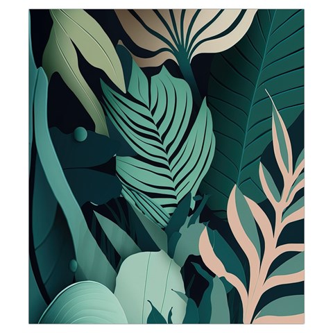 Green Nature Bohemian Painting Leaves Foliage Drawstring Pouch (Small) from ArtsNow.com Front