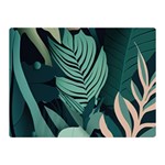 Green Nature Bohemian Painting Leaves Foliage Premium Plush Fleece Blanket (Mini)