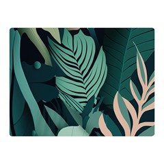 Green Nature Bohemian Painting Leaves Foliage Premium Plush Fleece Blanket (Mini) from ArtsNow.com 35 x27  Blanket Back