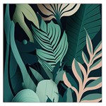 Green Nature Bohemian Painting Leaves Foliage Square Satin Scarf (36  x 36 )