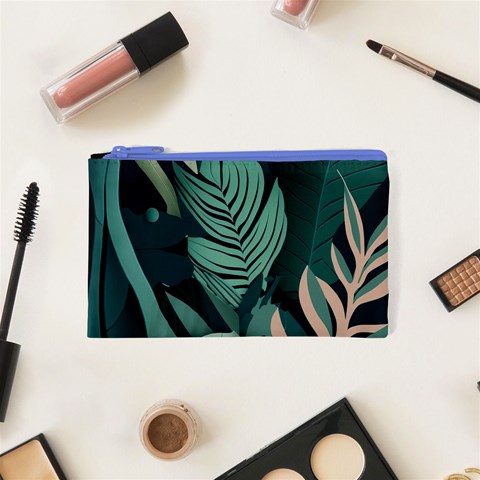 Green Nature Bohemian Painting Leaves Foliage Cosmetic Bag (XS) from ArtsNow.com Front