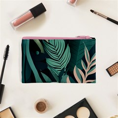 Green Nature Bohemian Painting Leaves Foliage Cosmetic Bag (XS) from ArtsNow.com Back
