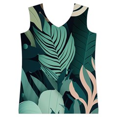 Green Nature Bohemian Painting Leaves Foliage Women s Basketball Tank Top from ArtsNow.com Front