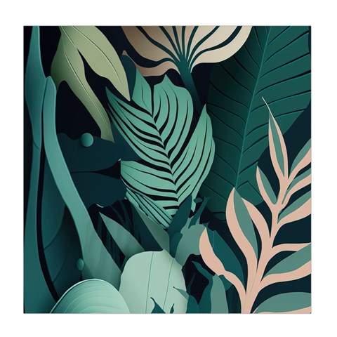 Green Nature Bohemian Painting Leaves Foliage Duvet Cover (Queen Size) from ArtsNow.com Front