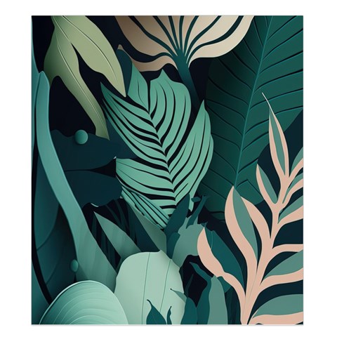 Green Nature Bohemian Painting Leaves Foliage Duvet Cover Double Side (King Size) from ArtsNow.com Front