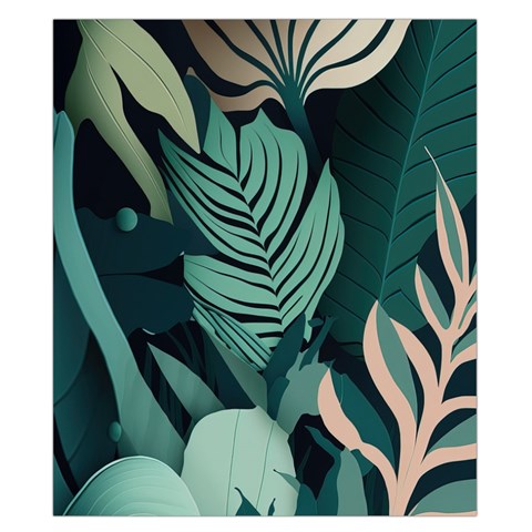 Green Nature Bohemian Painting Leaves Foliage Duvet Cover Double Side (California King Size) from ArtsNow.com Back