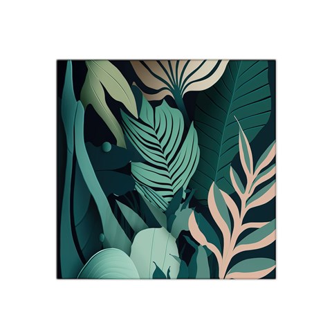 Green Nature Bohemian Painting Leaves Foliage Satin Bandana Scarf 22  x 22  from ArtsNow.com Front