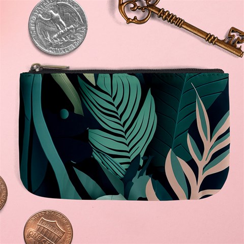 Green Nature Bohemian Painting Leaves Foliage Large Coin Purse from ArtsNow.com Front