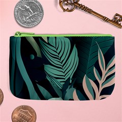 Green Nature Bohemian Painting Leaves Foliage Large Coin Purse from ArtsNow.com Front