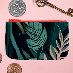 Green Nature Bohemian Painting Leaves Foliage Large Coin Purse from ArtsNow.com Front