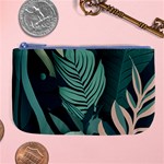 Green Nature Bohemian Painting Leaves Foliage Large Coin Purse