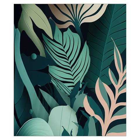 Green Nature Bohemian Painting Leaves Foliage Drawstring Pouch (XS) from ArtsNow.com Front