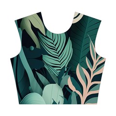 Green Nature Bohemian Painting Leaves Foliage Cotton Crop Top from ArtsNow.com Front