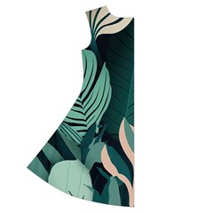 Green Nature Bohemian Painting Leaves Foliage Short Sleeve V Back Left
