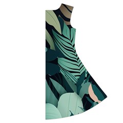 Green Nature Bohemian Painting Leaves Foliage Short Sleeve V Back Right
