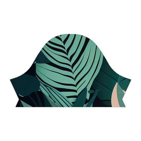 Green Nature Bohemian Painting Leaves Foliage Short Sleeve V Left Sleeve