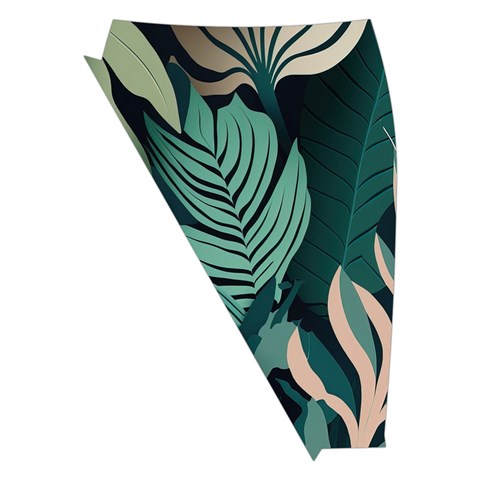 Green Nature Bohemian Painting Leaves Foliage Midi Wrap Pencil Skirt from ArtsNow.com Front Left