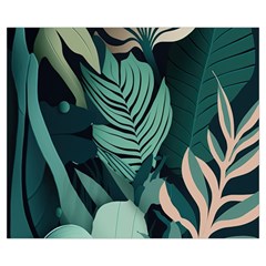 Green Nature Bohemian Painting Leaves Foliage Zipper Medium Tote Bag from ArtsNow.com Front