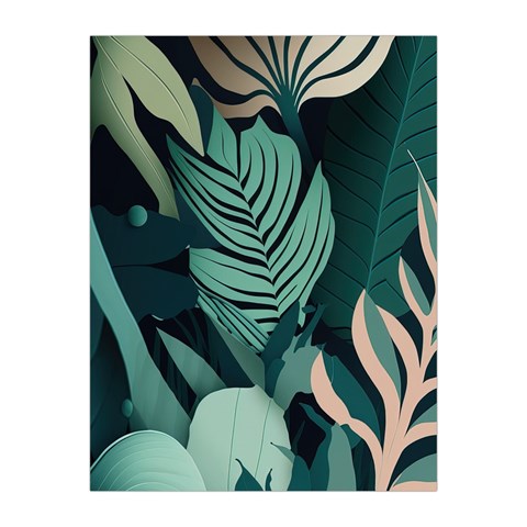 Green Nature Bohemian Painting Leaves Foliage Medium Tapestry from ArtsNow.com Front