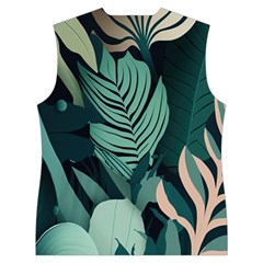 Green Nature Bohemian Painting Leaves Foliage Women s Button Up Vest from ArtsNow.com Back