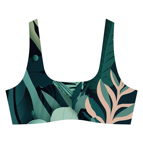 Green Nature Bohemian Painting Leaves Foliage Cross Back Hipster Bikini Set from ArtsNow.com Front