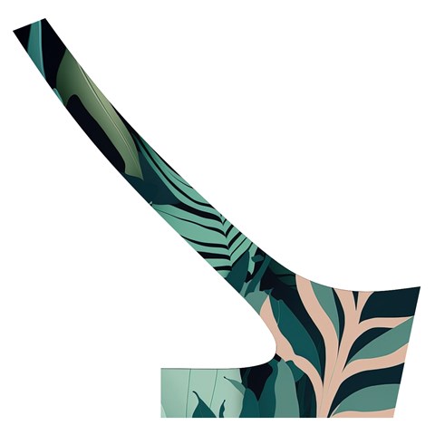 Green Nature Bohemian Painting Leaves Foliage Cross Back Hipster Bikini Set from ArtsNow.com Back Right