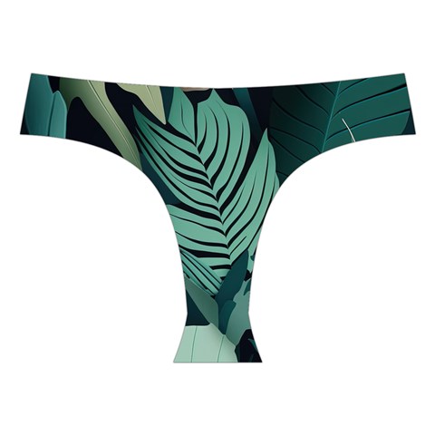 Green Nature Bohemian Painting Leaves Foliage Cross Back Hipster Bikini Set from ArtsNow.com Front Under