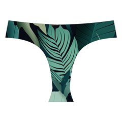Green Nature Bohemian Painting Leaves Foliage Cross Back Hipster Bikini Set from ArtsNow.com Front Under
