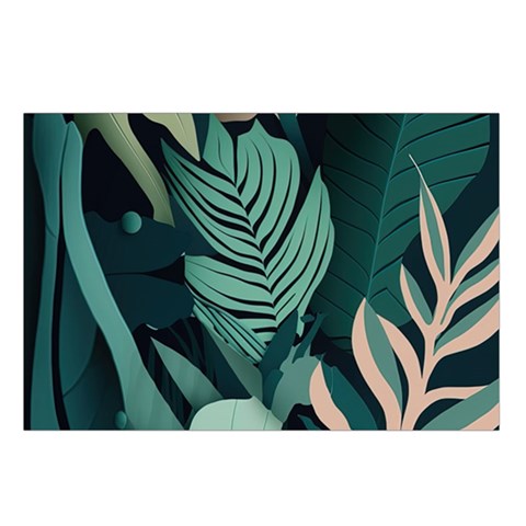 Green Nature Bohemian Painting Leaves Foliage Waist Pouch (Small) from ArtsNow.com Loop