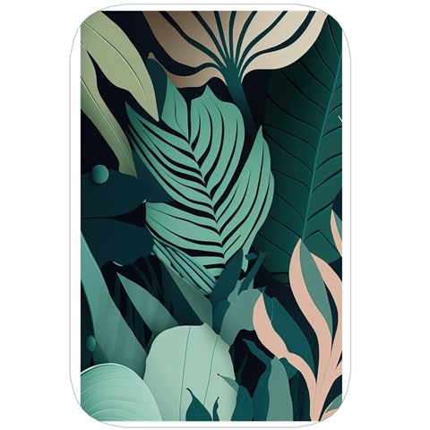 Green Nature Bohemian Painting Leaves Foliage Belt Pouch Bag (Large) from ArtsNow.com Back