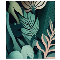 Green Nature Bohemian Painting Leaves Foliage Belt Pouch Bag (Large) from ArtsNow.com Back Strap