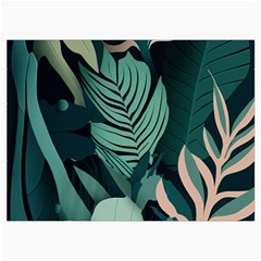 Green Nature Bohemian Painting Leaves Foliage Roll Up Canvas Pencil Holder (L) from ArtsNow.com Front