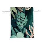 Green Nature Bohemian Painting Leaves Foliage Lightweight Drawstring Pouch (S)