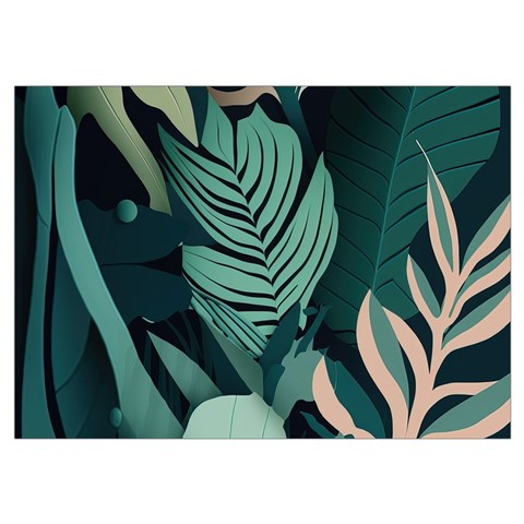Green Nature Bohemian Painting Leaves Foliage Wristlet Pouch Bag (Small) from ArtsNow.com Belt Loop