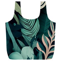 Green Nature Bohemian Painting Leaves Foliage Full Print Recycle Bag (XXXL) from ArtsNow.com Front