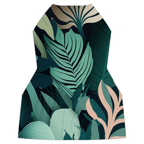 Green Nature Bohemian Painting Leaves Foliage Women s Long Sleeve Raglan Tee from ArtsNow.com Back