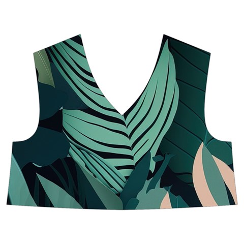 Green Nature Bohemian Painting Leaves Foliage Kids  Midi Sailor Dress from ArtsNow.com Front Top