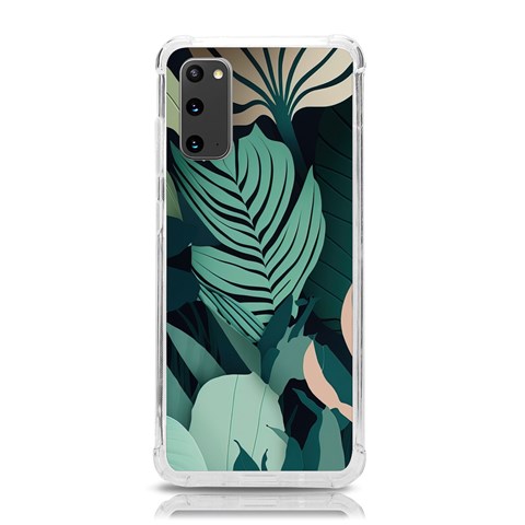 Green Nature Bohemian Painting Leaves Foliage Samsung Galaxy S20 6.2 Inch TPU UV Case from ArtsNow.com Front