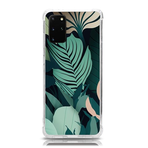 Green Nature Bohemian Painting Leaves Foliage Samsung Galaxy S20Plus 6.7 Inch TPU UV Case from ArtsNow.com Front